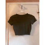 Wild Fable Olive Green Cropped T-Shirt XS Cotton/Spandex Short Sleeve Photo 3