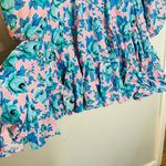 RHODE Women's Pink & Blue Floral Print Puff Sleeves Mini Dress Size Medium Photo 8