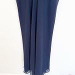 Halston Heritage NWT  Sleeveless High Neck Fitted Ruching Dress Gown Navy 8 Photo 8