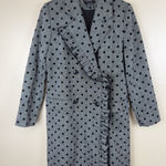 Halogen Women’s Polka Dot Ruffled Trench Coat Double Breasted Size S Petite Photo 0