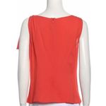 Prada  bow shoulder pleated red orange asymmetrical blouse sz 44 Photo 2