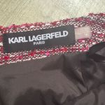 Karl Lagerfeld  Tweed Lined Pencil Skirt Red 14 NWT Photo 2