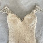 Maggie Sotero Ivory Lace Overlay Wedding Dress Cap Sleeve V Photo 2