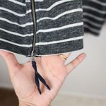 Lou & grey  Striped Top Long Sleeve Side Zip Grey White Cotton Blend size M Photo 9