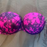 PINK - Victoria's Secret  Strapless Bra Hot Pink Black Tie Dye 34D‎ Photo 1