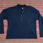 American Vintage 70s VTG BLACK HENLEY LONG SLEEVE TEE Photo 0