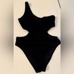 PINK - Victoria's Secret Victoria’s Secret Black Crinkle Cutout One Piece Cheeky Swimsuit Size Medium Photo 2