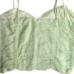 Skylar + Madison Womens Eyelet Crop Top, Stretch Tank Top, Spaghetti Strap Green M Photo 3