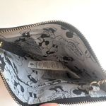 Disney Parks Black Leather Zip Pouch Embossed Minnie Mouse Polka Dots Gold Logo Photo 3