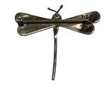 Sterling Silver Iridescent Mother of Pearl Dragonfly Brooch Marked Purple Photo 8