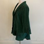 Bob Mackie Green Faux Suede Sequined Bell Sleeve Jacket Photo 2
