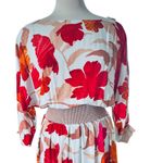 Maeve Anthropologie Dress Gemma Midi 3/4 Sleeve Floral Blue ,Orange ,Red Size M Photo 5