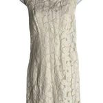 Tart  Sleeveless Lace Sheath Mini Dress M Cream Floral Lined Exposed Zipper Photo 0