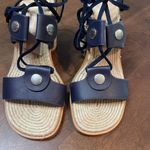 Rag and Bone  Eden Leather‎ Lace-Up Block Heel Sandals Women's 6.5 (EU 36.5) Navy Photo 12