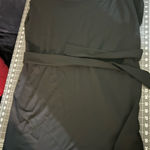Chic Black Midi Dress with Belt Size L Photo 1