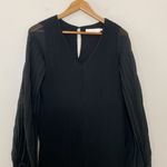 ASTR  The Label Roseanne Romper Jumpsuit Black Lined Sheer Long Sleeve Size S Photo 2