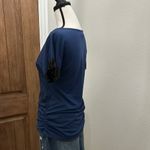 Agenda Navy Blue Floral Cap Sleeve Top Size undefined Photo 5