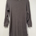 Uniqlo  Waffle Knit Dress Womens Medium Grey Crew Neck Long Sleeve Minimalist Photo 0