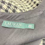 Ralph Lauren Lauren Houndstooth black white sleeveless dress 4 faux leather trim Photo 8