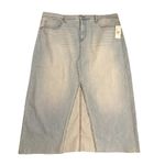 Jessica Simpson  Light Blue Denim Midi Skirt with Raw Him Womens 18 Plus Size Photo 3