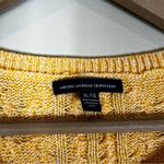 American Eagle  Sweater Womens XL Yellow Cable Knit Pullover Side Zip Preppy Cozy Photo 4