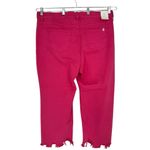 Sneak Peek Hot Pink Mid Rise Kick Flare Jeans size 18 NWT Cropped Raw Hem Photo 9