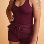 Zenana Outfitters Burgundy short and bodysuit set.  Photo 1