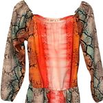 Lovers + Friends Carmella Aztec Python Off Shoulder Long Sleeve Romper Small Photo 5