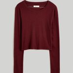 Madewell Fine Ribbed Supercrop Crewneck Long-Sleeve Tea Photo 2