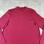 Eileen Fisher  Mock Neck Single Slit Tunic Dress Top Blouse Maroon Size L Large Photo 1