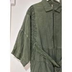 Free People  Hampton Belted Mini Dress Crystal Kelp Cotton Size Medium NWOT Chic Photo 4