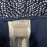 Chico's  Womens Navy Blue White Polka Dot High Waist Capri Ankle Pants 6 Small Photo 3