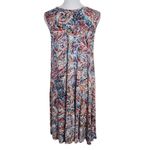Cynthia Rowley  Red and Blue Paisley Mini Shift Dress Size Medium Paisley Dress Photo 1