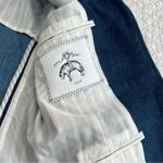 Brooks Brothers Black Fleece  Linen Navy Gold Button Womens Blazer Size BB2 Photo 3