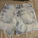 AGOLDE Blue Jean Shorts with Distressed Hem Photo 4
