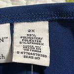 Covington  womens 2X 20/22W drape neck blue blouse workwear church casual NWT Photo 5