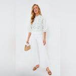 Tuckernuck  Hyacinth House Erin Blouse in white with green embroidery Small Photo 4