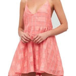 C/MEO COLLECTIVE  Coral Check Same Things Mini Babydoll Dress Photo 0