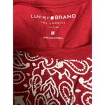 Lucky Brand 301-001 Shirt Women Medium Red Short Sleeve American Bandana Print M Photo 5