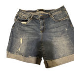 Kut From The Kloth Kut From‎ the Kloth Women's Size 12 Denim Shorts Blue Distressed Cuffed Photo 0