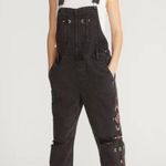 Driftwood NWT  Denim Brady Boyfriend Overalls- Black Distressed Burgundy Cherokee Photo 10