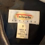 Talbots Leather Jacket Womens Small P Black Buttery Soft Zip Up Lined Bikercore Photo 2