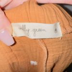 Molly green orange high waisted pull on floral print gauze skinny leg pants Photo 1