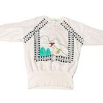 Vintage 80s Baby Pink Mixed Media Skiing Winter Sweatshirt Crew Neck Size L Size L Photo 7