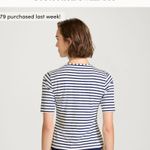 Lands' End , womens rash guard swim tee blue and white small NEW Photo 3