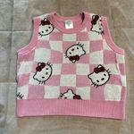 Hello Kitty  Sweater Vest Women’s Size Medium Pink White Photo 0
