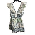 Camilla  Tiered Short Dress With Neck Frill Jardim Party Size Large New $695 Photo 2