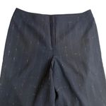 Lafayette 148 Wide Leg Virgin Wool Pant Size 10 Black With White‎ Twill Lines HR Photo 2