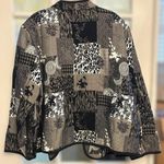 Dress Barn Womens 3X Black White Long Sleeved Open Front Casual Patchwork Jacket Photo 4