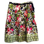 Talbots  Floral Colorful Pleated A‎ Line Midi Lined Zip Skirt Women’s 10 Petite Photo 0